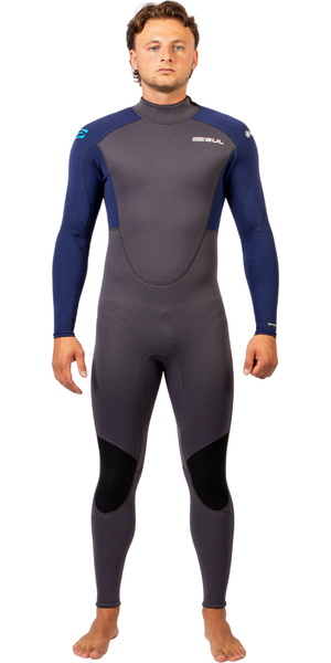 2026 Gul Hombres Response Natur 3/2mm Back Zip Neopreno RE1321-GYBL - Grey / Blue